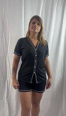 Pijama Baby Doll Amamentação Luxo – Modelo Americano com Botões e Conforto Premium