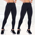 Kit com 2 Calças Legging Femininas em Suplex – Cintura Alta e Zero Transparência