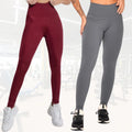 Kit com 2 Calças Legging Femininas em Suplex – Cintura Alta e Zero Transparência