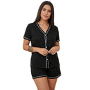 Pijama Baby Doll Amamentação Luxo – Modelo Americano com Botões e Conforto Premium